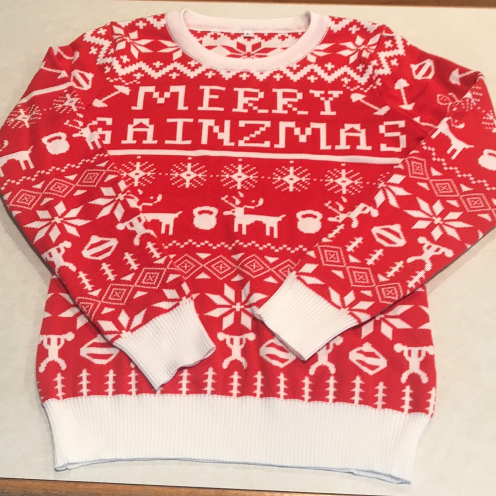 Holiday-themed athletic sweater